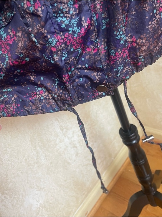 TU Sainsbury's Navy Ditsy Floral Hooded Anorak Raincoat Jacket Size 8 Fairycore - Picture 6 of 14